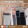 Five-Tier Trouser Hangers, Pack of 5 - Blue - view 2