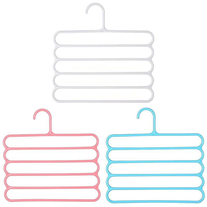 Five-Tier Trouser Hangers, Pack of 5 - Blue - view 3
