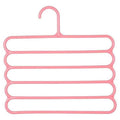 Five-Tier Trouser Hangers, Pack of 5 - Pink