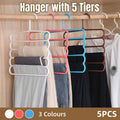 Five-Tier Trouser Hangers, Pack of 5 - Pink - view 2
