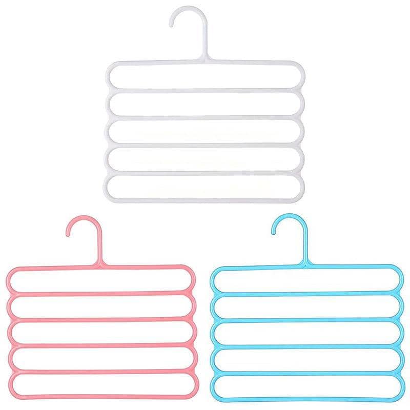 Five-Tier Trouser Hangers, Pack of 5 - Pink - view 3