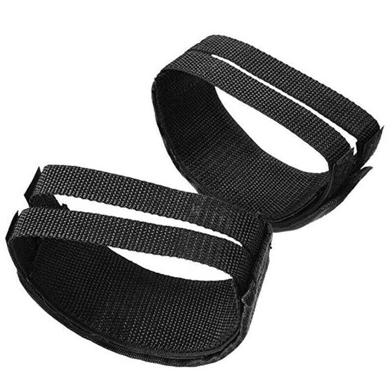 Fixie Bike Toe Clip Straps Anti-Slip Nylon Pedal Straps, Pack of 2, Black
