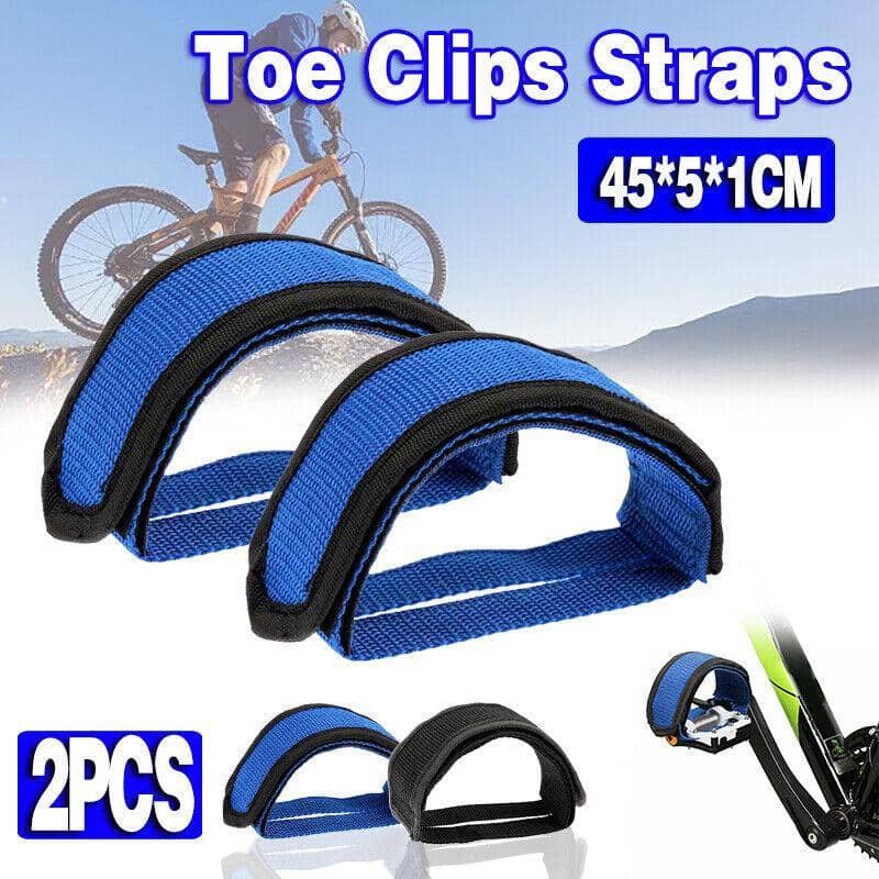 Fixie Bike Toe Clip Straps Anti-Slip Nylon Pedal Straps, Pack of 2, Black - view 2