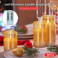 Flameless LED Christmas Candle Lamps with Remote, Set of 3