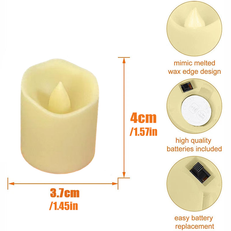 Flameless LED Votive Tea Light Candles for Weddings and Church Decoration - Pack of 24 - view 4