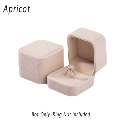 Flannel Ring Jewellery Gift Boxes, Pack of 10 - Beige