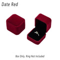 Flannel Ring Jewellery Gift Boxes, Pack of 10 - Burgundy
