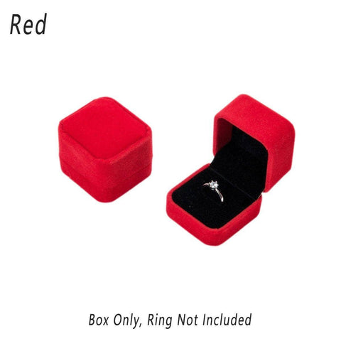 Flannel Ring Jewellery Gift Boxes, Pack of 10 - Red