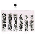 Flat Back Glass Nail Art Rhinestones - Black, Approx 1440 Pieces