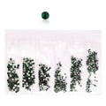 Flat Back Glass Nail Art Rhinestones - Dark Green, Approx 1440 Pieces