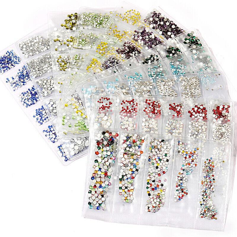 Flat Back Glass Nail Art Rhinestones - Olive, Approx 1440 Pieces - view 3