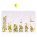Flat Back Glass Nail Art Rhinestones - Yellow, Approx 1440 Pieces