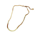 Flat Snake Chain Necklace in Titanium Steel - Gold