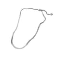 Flat Snake Chain Necklace in Titanium Steel - Silver