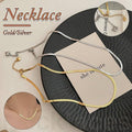 Flat Snake Chain Necklace in Titanium Steel - Silver - view 4