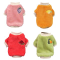 Fleece Dog Jumper Warm Pet Coat - Red with Watermelon Patch, XS (Bust 27 cm, Back 16 cm) - view 3