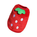 Fleece Dog Vest Pet Coat - Red Strawberry, Size M (Chest 40 cm, Back 30 cm)