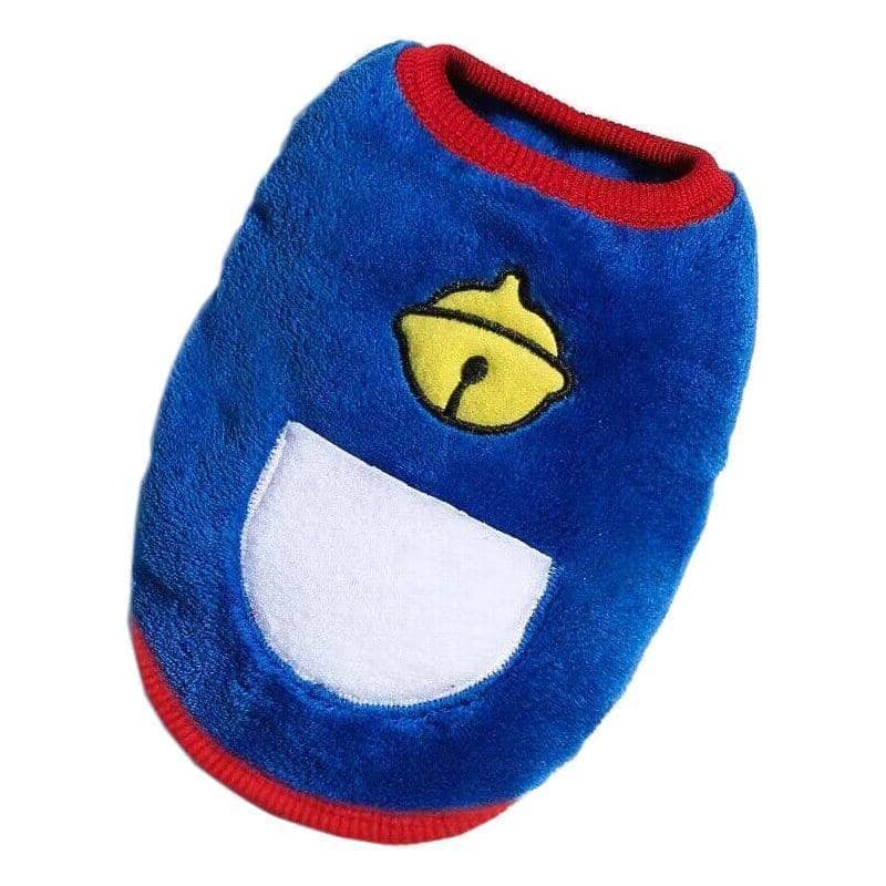 Fleece Dog Vest Pet Coat - Royal Blue Bell, Size M (Chest 40 cm, Back 30 cm)
