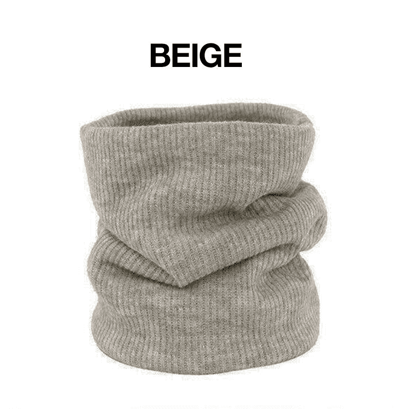 Fleece Neck Warmer, Double Layer, 25 x 22 x 2 cm - Beige