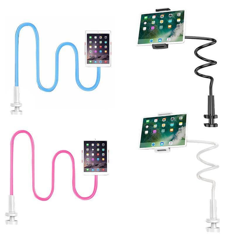 Flexible Gooseneck Phone and Tablet Holder with Clamp for Bed and Desk - Black - view 3