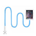 Flexible Gooseneck Phone and Tablet Holder with Clamp for Bed and Desk - Blue
