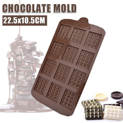 Flexible Mini Chocolate Bar Silicone Mould, Makes 12 Bars (36 x 28 mm)