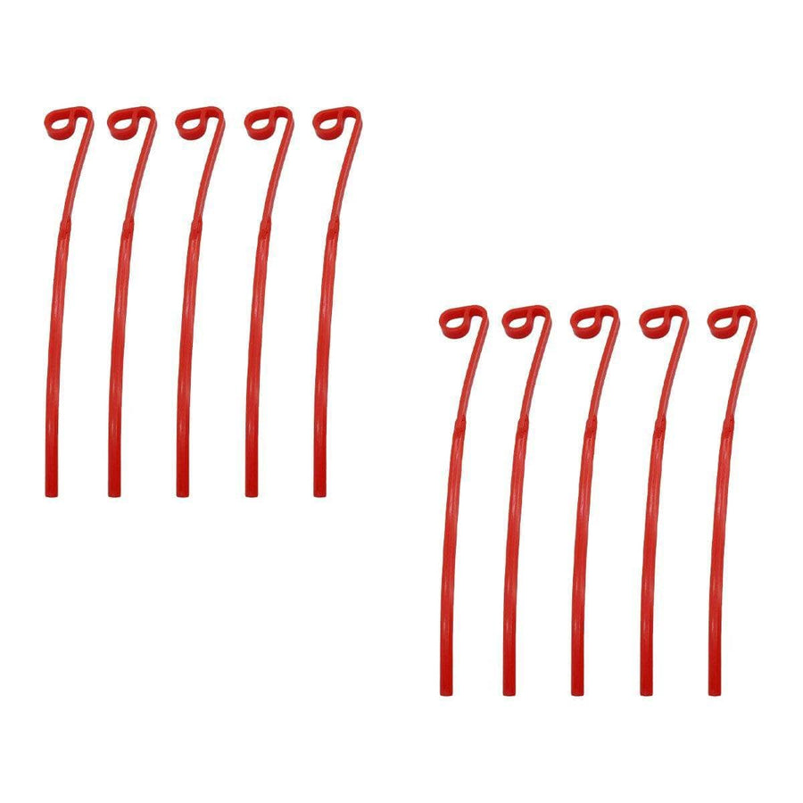 Flexible Plastic Lawn Mower Replacement Blades, Pack of 10 - Red