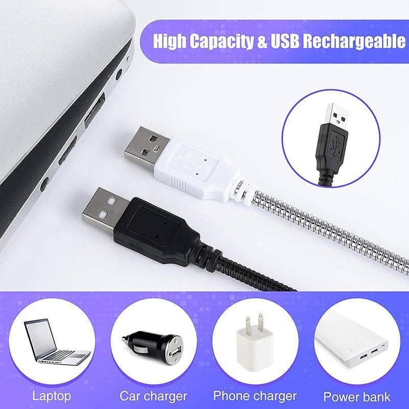 Flexible USB Reading Light with 10 LEDs for Keyboard and Laptop - Silver - view 4