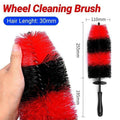Flexible Wheel Rim and Engine Bay Cleaning Brush 45 cm with Nylon Bristles, Red and Black