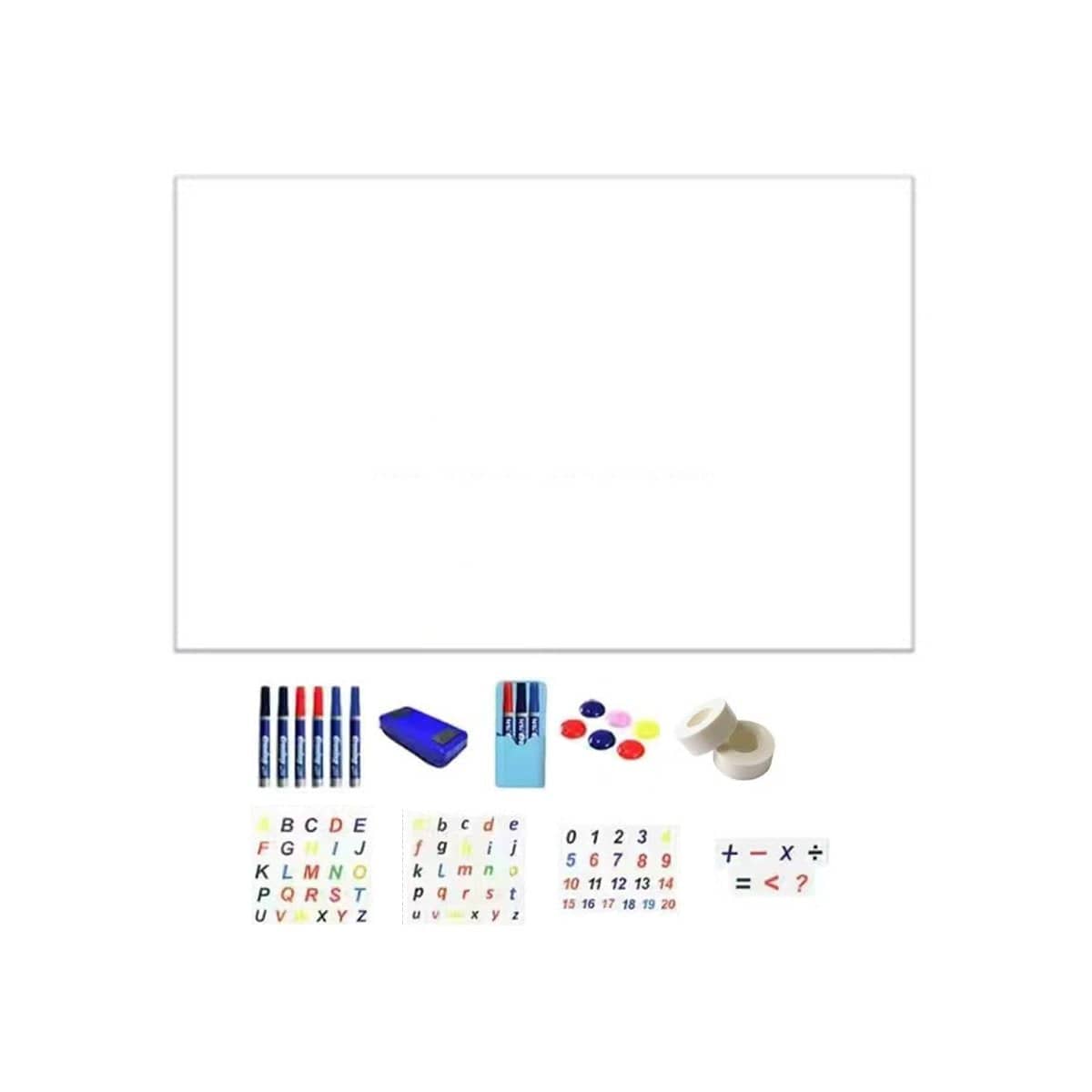 Flexible Whiteboard Sheet Set with Markers and Eraser - 90 x 100 cm
