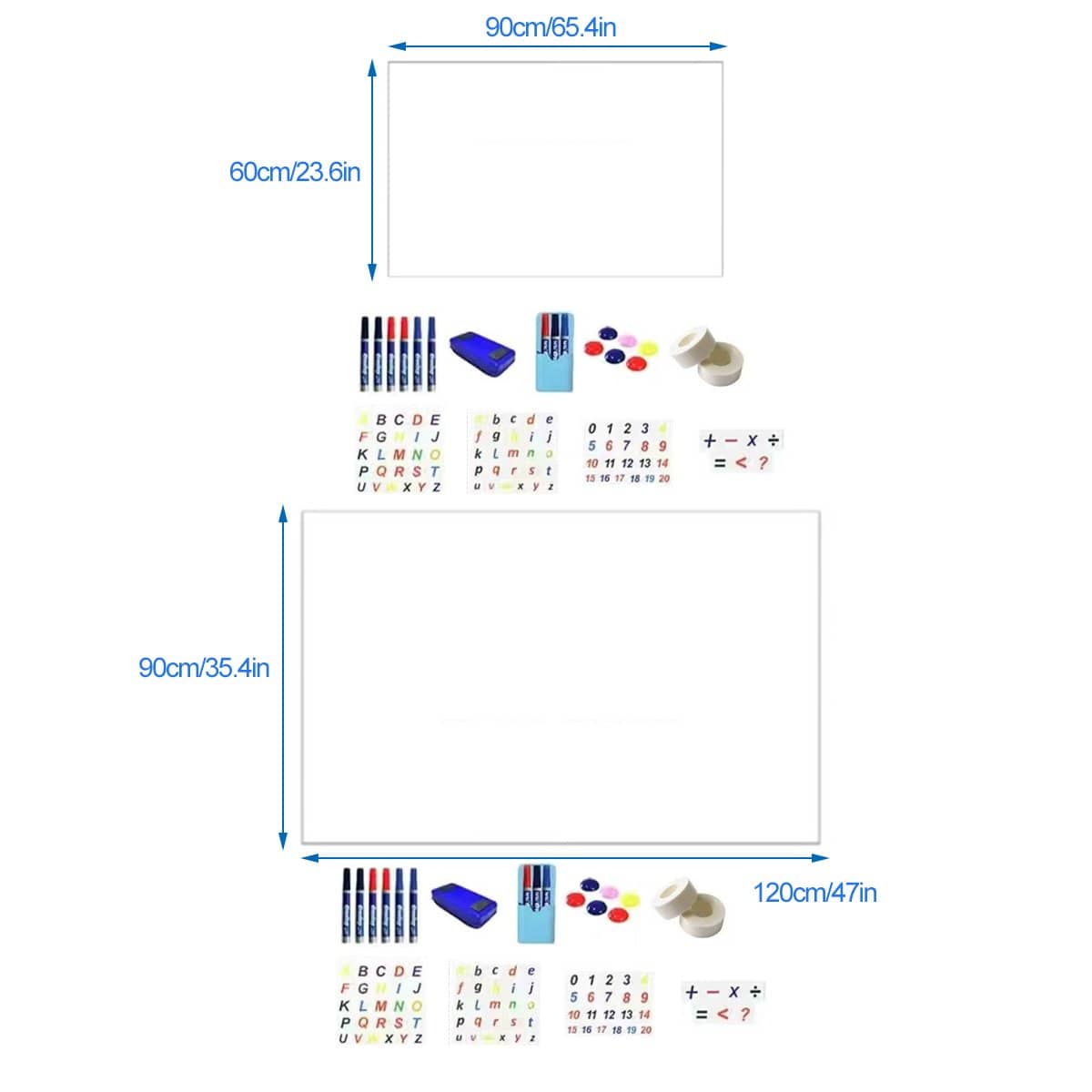 Flexible Whiteboard Sheet Set with Markers and Eraser - 90 x 100 cm - view 3