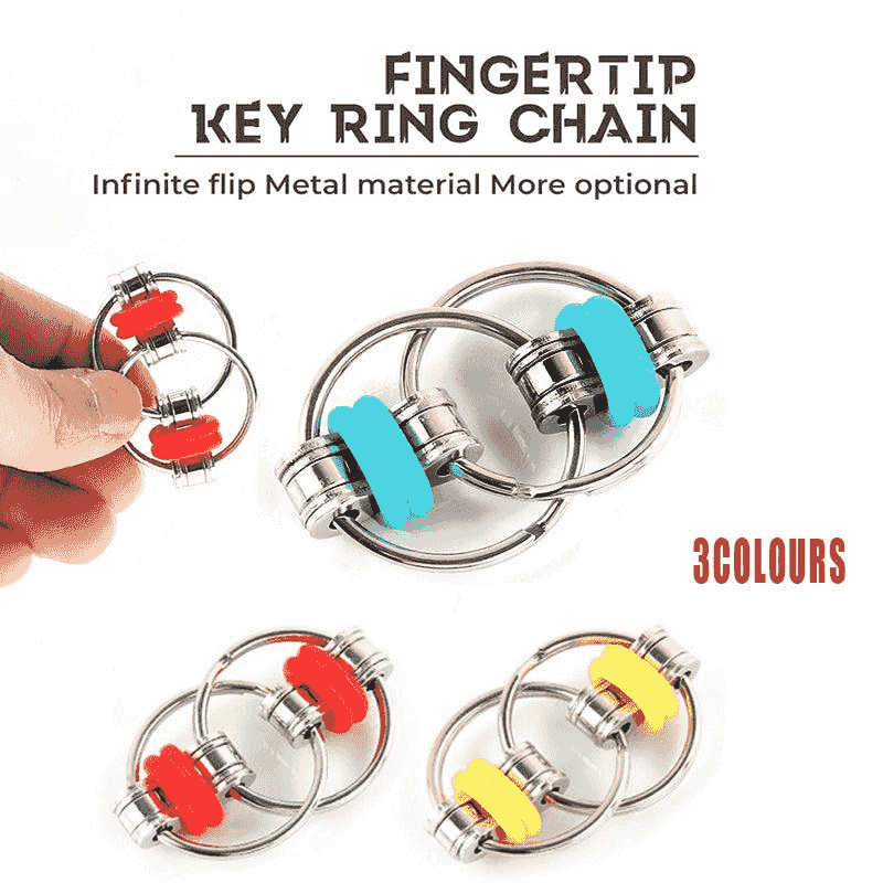 Flippy Bike Chain Fidget Toy - Red - view 2