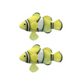 Floating Silicone Aquarium Fish Decorations - Yellow Clownfish, Pack of 2