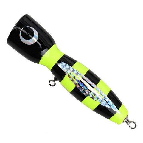 Floating Wood Fishing Lure 19 cm - Black and Lime Green