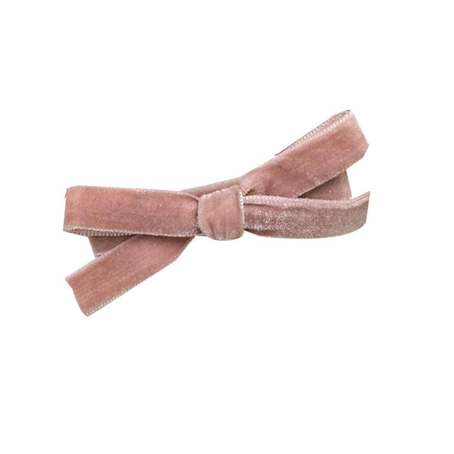 Flocking Velvet Bow Hair Clip for Girls - Dusty Pink
