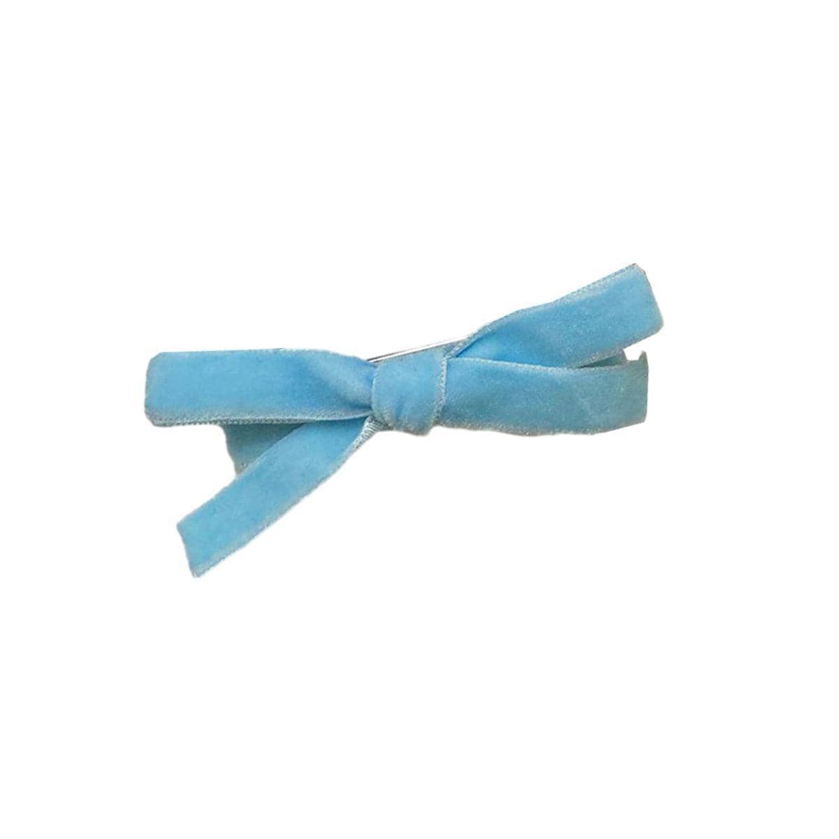 Flocking Velvet Bow Hair Clip for Girls - Light Blue