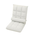 Floor Lounge Chair with Lumbar Pillow, Folding Recliner - White