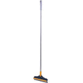 Floor Scrub Brush with Squeegee and Long Handle - Blue and Yellow
