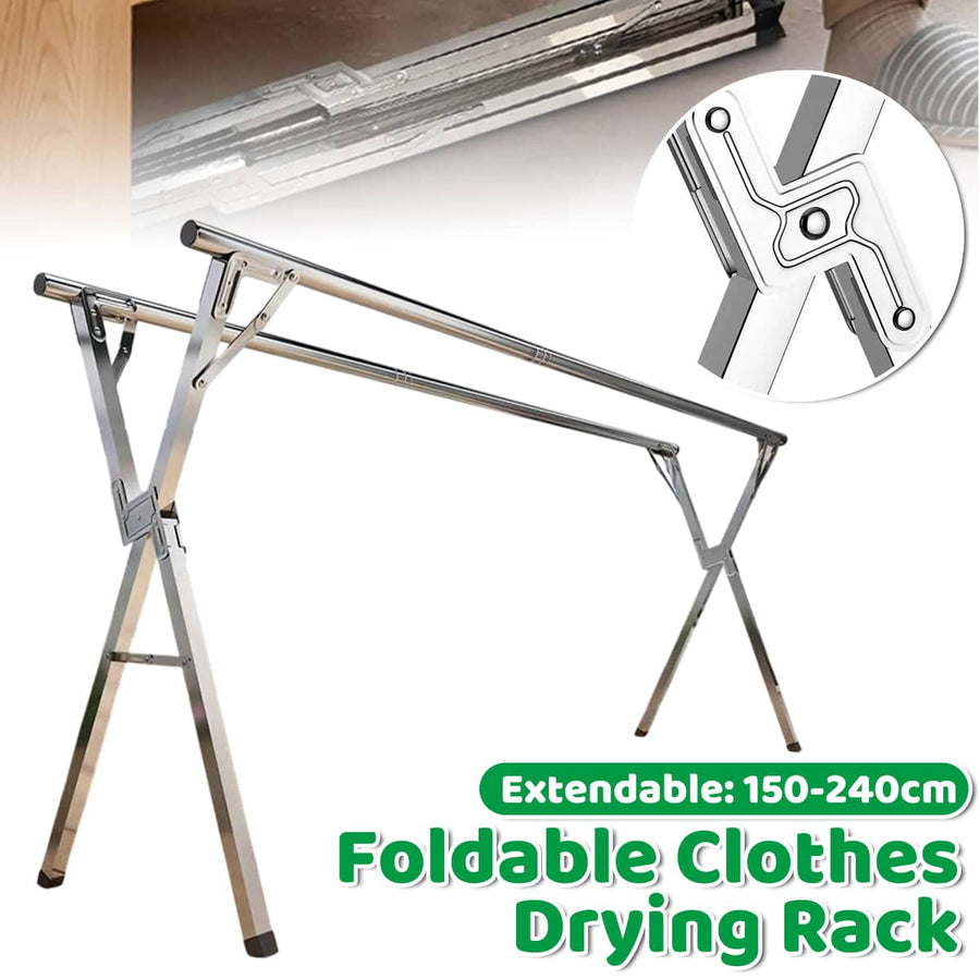 Floor Standing Folding Clothes Drying Rack, Extendable 150 to 240 cm for Home Use