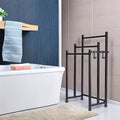 Floor-Standing Metal Towel Rack 3 Bar Black, 46 x 26 x 86 cm for Bathroom and Bedroom - view 4