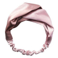 Floral Chiffon Headband with Elastic Cross Design - Pink