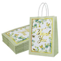 Floral Kraft Paper Gift Bags with Thank You Print, Pack of 30 - view 2