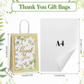 Floral Kraft Paper Gift Bags with Thank You Print, Pack of 30 - view 3