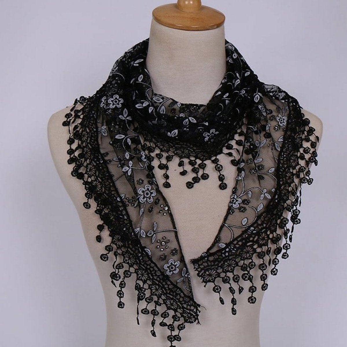 Floral Lace Triangle Veil Headscarf for Women, Pack of 3 - view 3