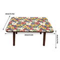 Floral Small Side Table with Solid Wood Legs - 60 x 40 x 35 cm - view 3
