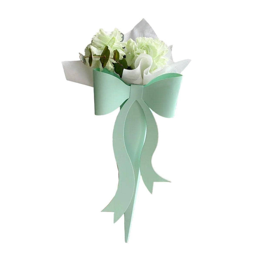 Flower Bouquet Packaging with Large Bow, Pack of 10 - Mint Green