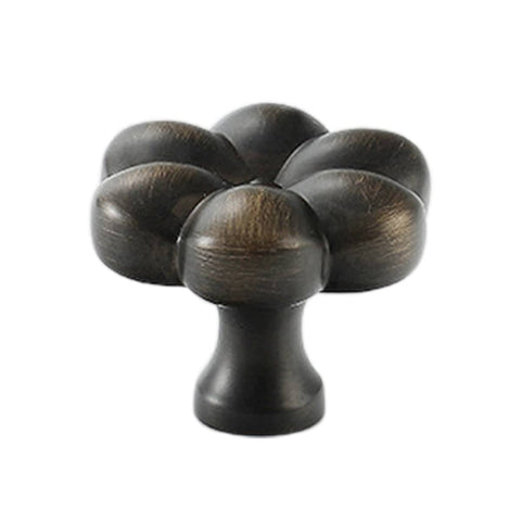 Flower Cabinet Knob for Wardrobes and Drawers - Brown