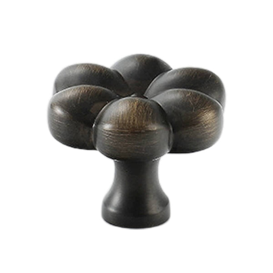 Flower Cabinet Knob for Wardrobes and Drawers - Brown