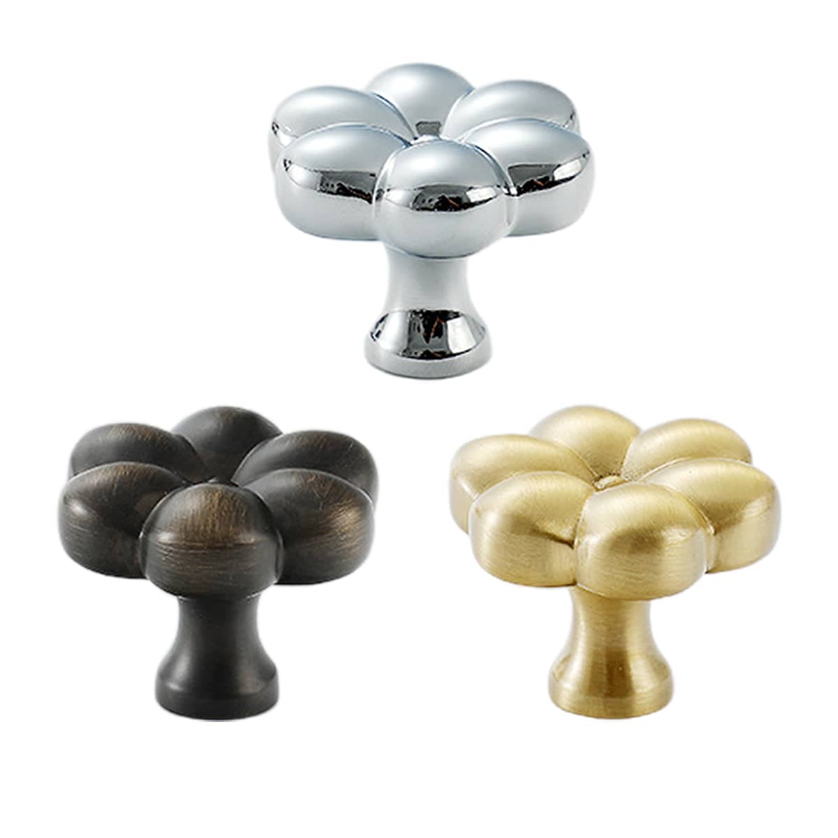 Flower Cabinet Knob for Wardrobes and Drawers - Brown - view 3