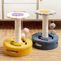 Flower Cat Scratching Post Tree with Sisal and Toy Balls - Blue and Grey - view 5